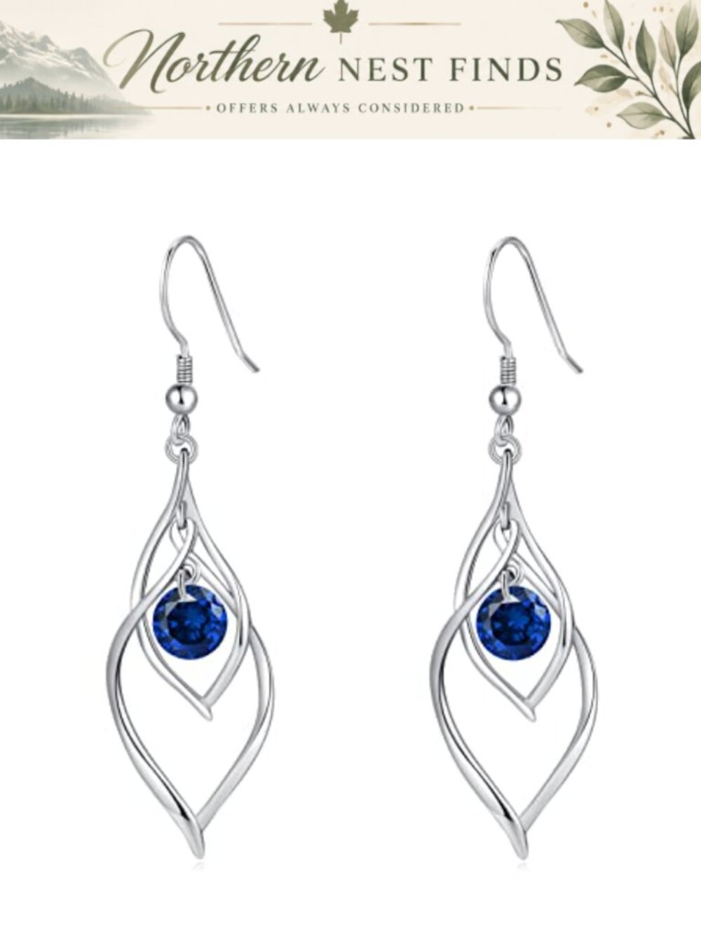 Birthstone Dangle Drop Earrings for Women 925 Sterling Silver Cubic Zirconia